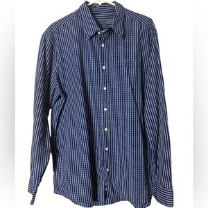 Old Navy Men’s Plaid Checkered 100% Cotton Button Down Dress‎ Shirt XL Preppy
